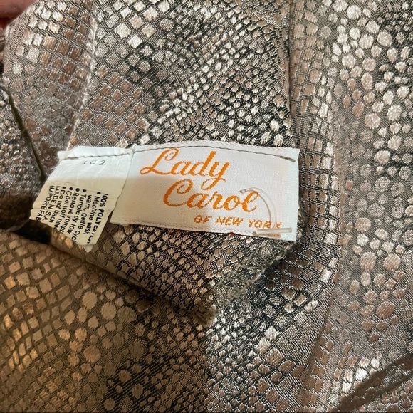 Lady Carol 70s Reptile Print Puff Sleeve‎ Dress sz Medium - Picture 8 of 11